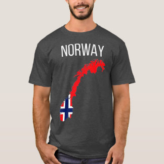 Camiseta Mapa de bandeira da Noruega Viking Norueguês Escan