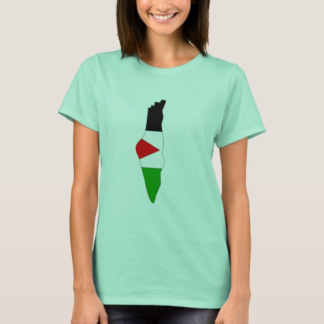 Camiseta Mapa de bandeira da Palestina (Frente)