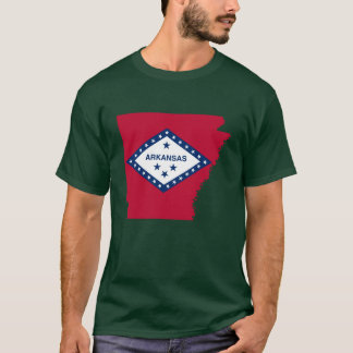Camiseta Mapa de bandeira do Arkansas