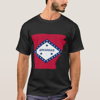 Camiseta Mapa de bandeira do Arkansas