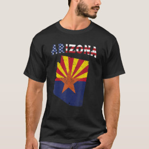Camiseta mapa de bandeira do estado do entalhe de arizona