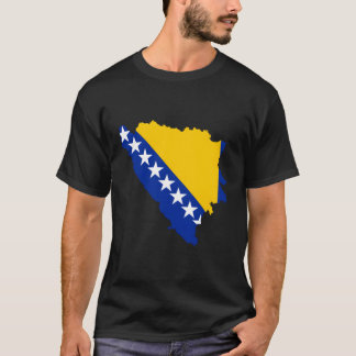 Camiseta Mapa De Bandeiras Da Bósnia E Herzegovina