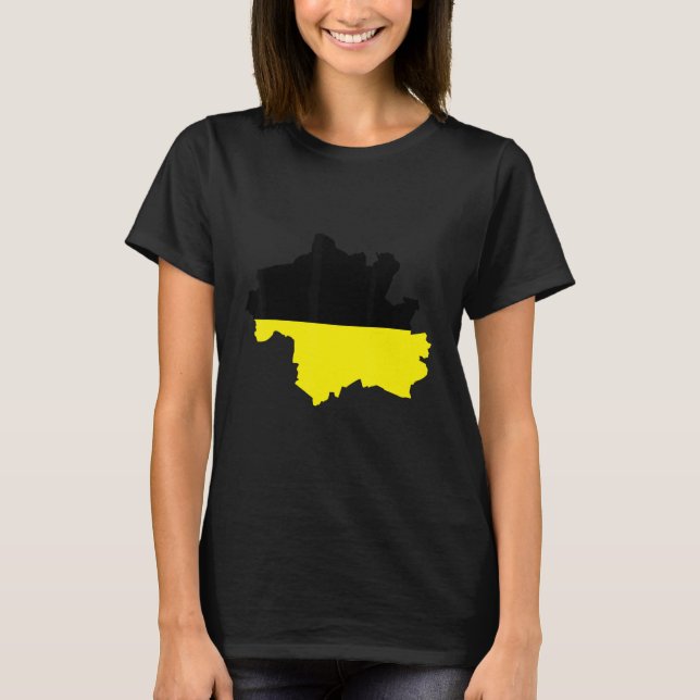 Camiseta Mapa de Bandeiras da Cidade de Munique, Alemanha (Frente)
