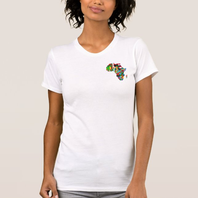 Camiseta Mapa de bandeiras de África - presente africano da (Frente)