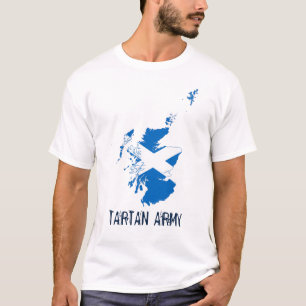 Camiseta Mapa de Bandeiras do Exército de Tartan da Escócia