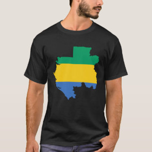 Camiseta Mapa de Bandeiras do Gabão