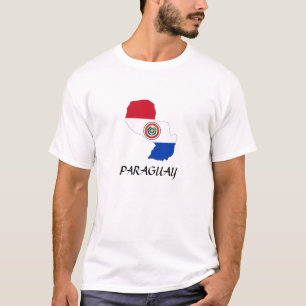 Camiseta Mapa de Bandeiras do Paraguai