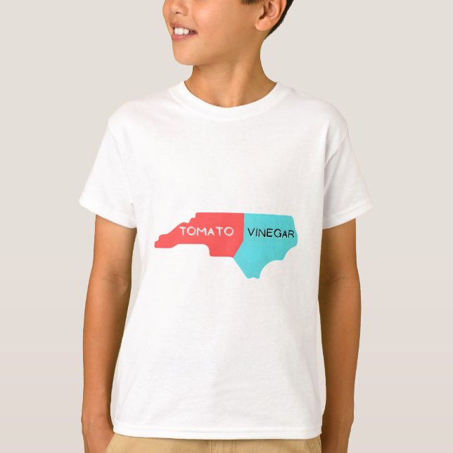 Camiseta Mapa de Barbeque do CHURRASCO da Carolina do Norte (Frente)