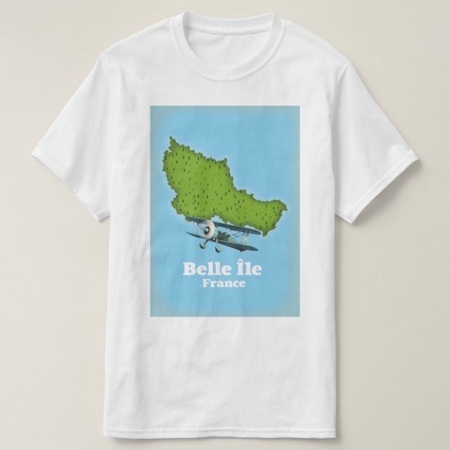 Camiseta Mapa de Belle Île France (Frente do Design)