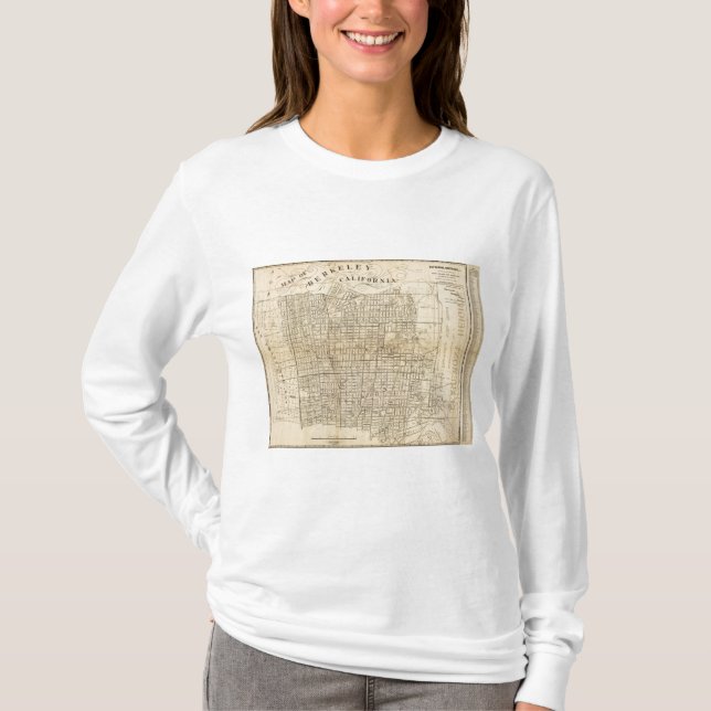 Camiseta Mapa de Berkeley, Califórnia (Frente)