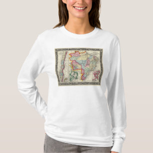 Camiseta Mapa de Brasil, de Bolívia, de Paraguai, e de