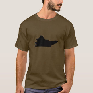 Camiseta Mapa de cabeça para baixo de North Carolina