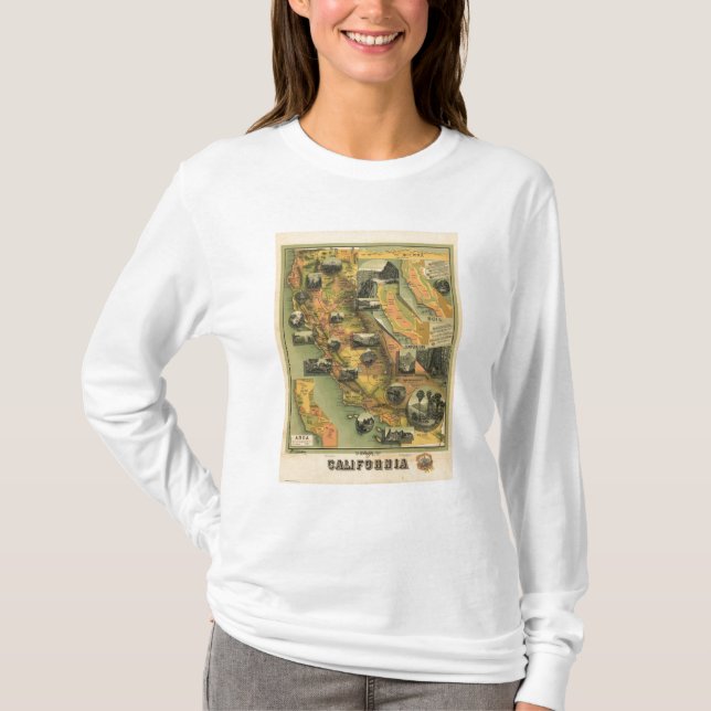 Camiseta Mapa de Califórnia (Frente)