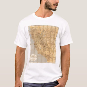 Camiseta Mapa de Califórnia e de Nevada