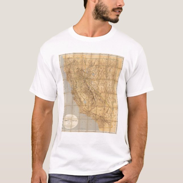 Camiseta Mapa de Califórnia e de Nevada (Frente)