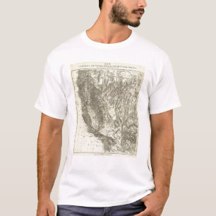 Camiseta Mapa de Califórnia e de Nevada