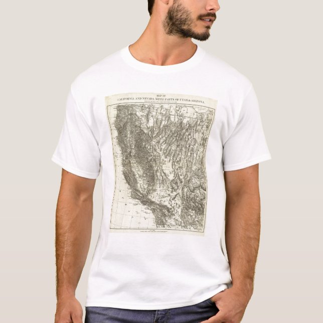 Camiseta Mapa de Califórnia e de Nevada (Frente)