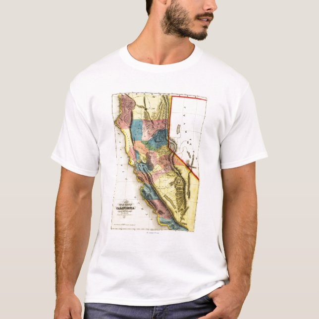 Camiseta Mapa de CaliforniaPanoramic (Frente)