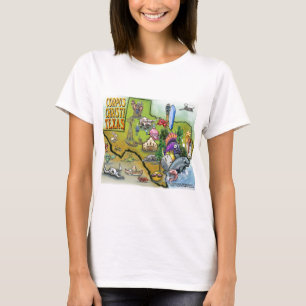 Camiseta Mapa de Cartoons do Corpus Christi Tx