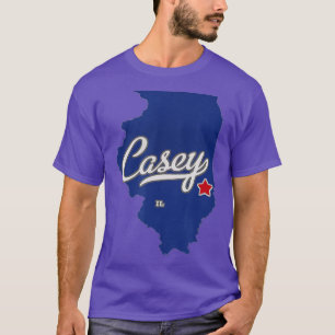 Camiseta Mapa de Casey Illinois IL
