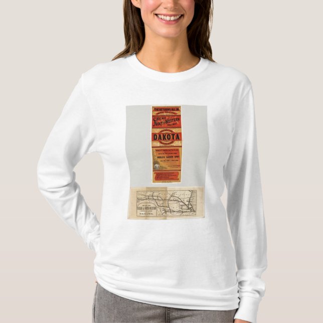 Camiseta Mapa de Chicago e de linhas Railway do noroeste (Frente)