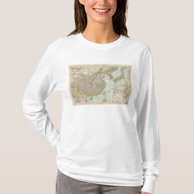 Camiseta Mapa de China e de Japão (Frente)