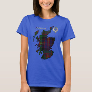 Camiseta Mapa de Clan Cochrane Crest & Tartan