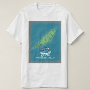 Camiseta Mapa de Coll nas Hébridas Interiores da Escócia