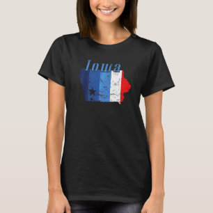 Camiseta Mapa de Contorno do Estado de Iowa Americano