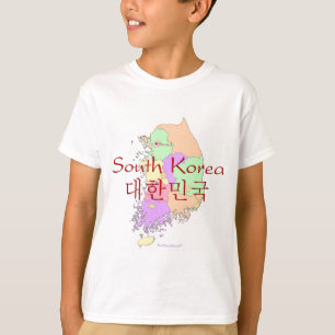 Camiseta Mapa de Coreia do Sul
