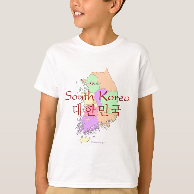 Camiseta Mapa de Coreia do Sul (Frente)