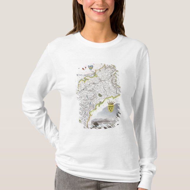 Camiseta Mapa de Cumberland, 'do inglês de Moule (Frente)