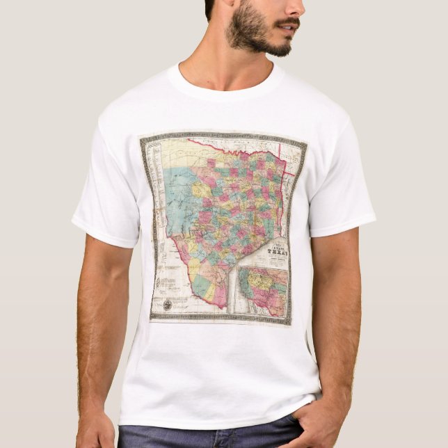 Camiseta Mapa de De Cordova de Texas (Frente)