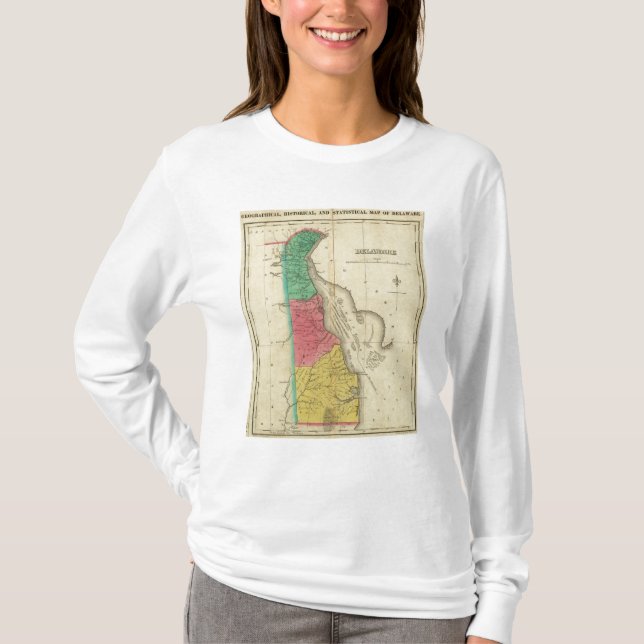 Camiseta Mapa de Delaware (Frente)