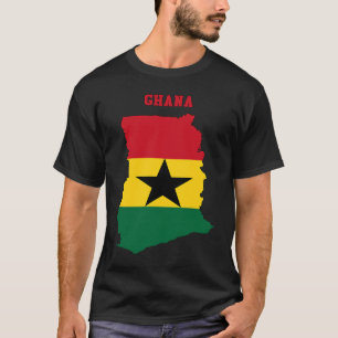 Camiseta Mapa de dentro de Bandeiras do Gana
