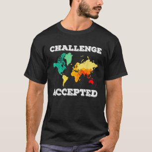 Camiseta Mapa de Desafio Aceito Viajante Mundial