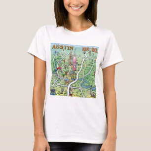 Camiseta Mapa de diversão de Austin Round Rock Texas