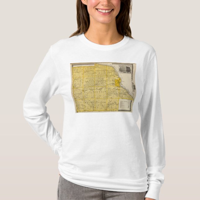 Camiseta Mapa de Dubuque County (Frente)