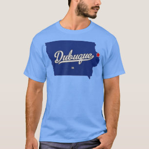 Camiseta Mapa de Dubuque Iowa IA