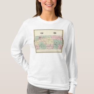 Camiseta Mapa de Eau Claire County, estado de Wisconsin