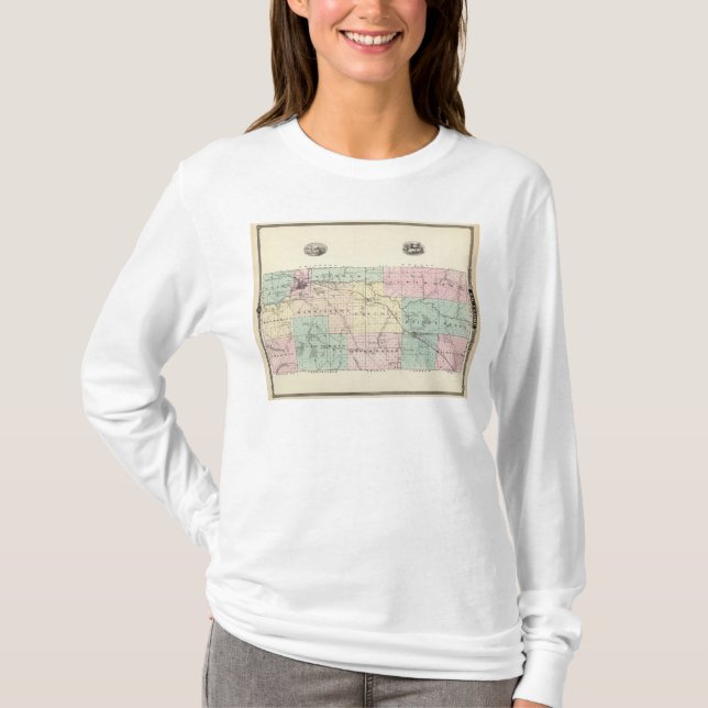 Camiseta Mapa de Eau Claire County, estado de Wisconsin (Frente)