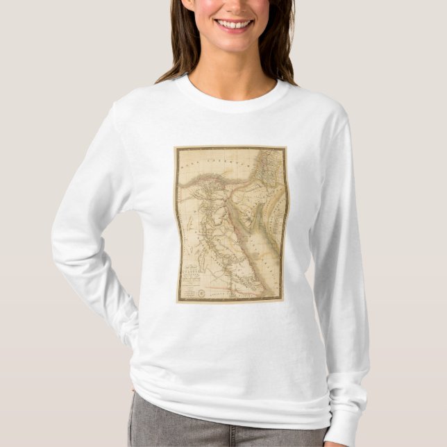 Camiseta Mapa de Egipto, de Palestina e de Arábia (Frente)