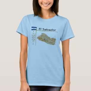 Camiseta Mapa de El Salvador + Sinalizador + Título T-Shir
