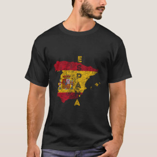 Camiseta Mapa De espanhas E Espaã Afastada Do Sinalizador±A