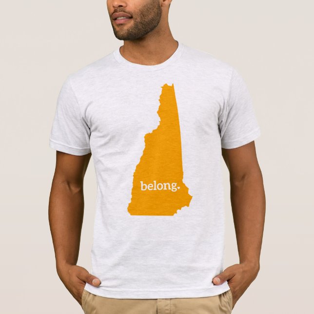 Camiseta Mapa de Estado de New Hampshire Belong (Frente)