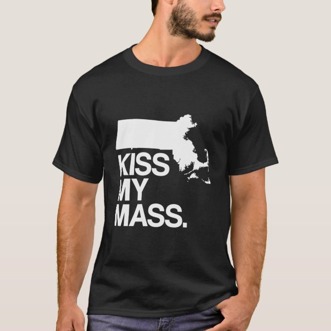 Camiseta Mapa de Estado do Funny Massachusetts Slogan (Frente)