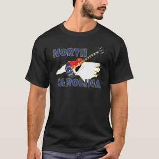 Camiseta Mapa de Estradas da Carolina do Norte O Estado Tar