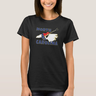 Camiseta Mapa de Estradas da Carolina do Norte O Estado Tar