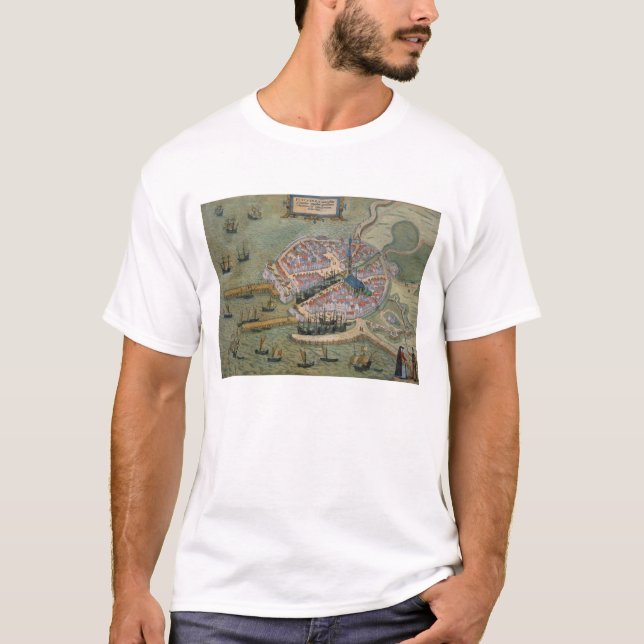 Camiseta Mapa de Flissinga, 'de Civitates Orbis Terrarum (Frente)