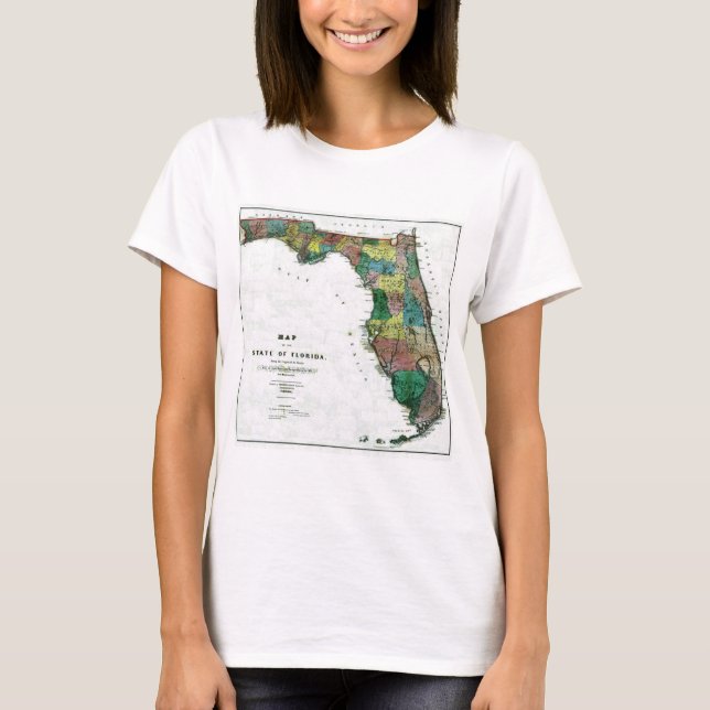 Camiseta Mapa de Florida e bandeira do estado (Frente)